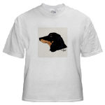 Dachshund Acrylic White T-Shirt by NANCE